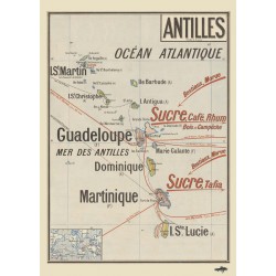 Carte Vintage des Antilles