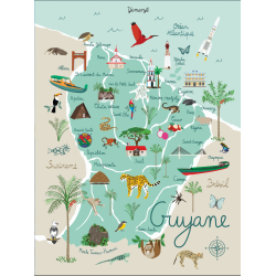 Torchon carte de Guyane