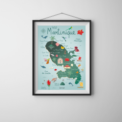 Affiche Carte de la Martinique