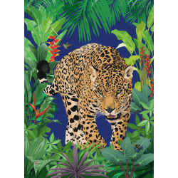 Affiche Jaguar bleu 30x40